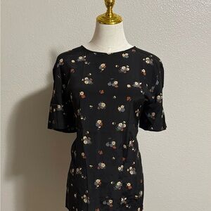 Vintage Liz Claiborne Collection Black Rayon Blouse Women’s Size 10